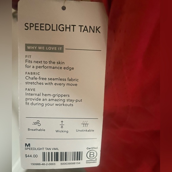 NWT ATHLETA SPEEDLIGHT SEAMLESS TANK SIZE MEDIUM ORANGE - Picture 10 of 10